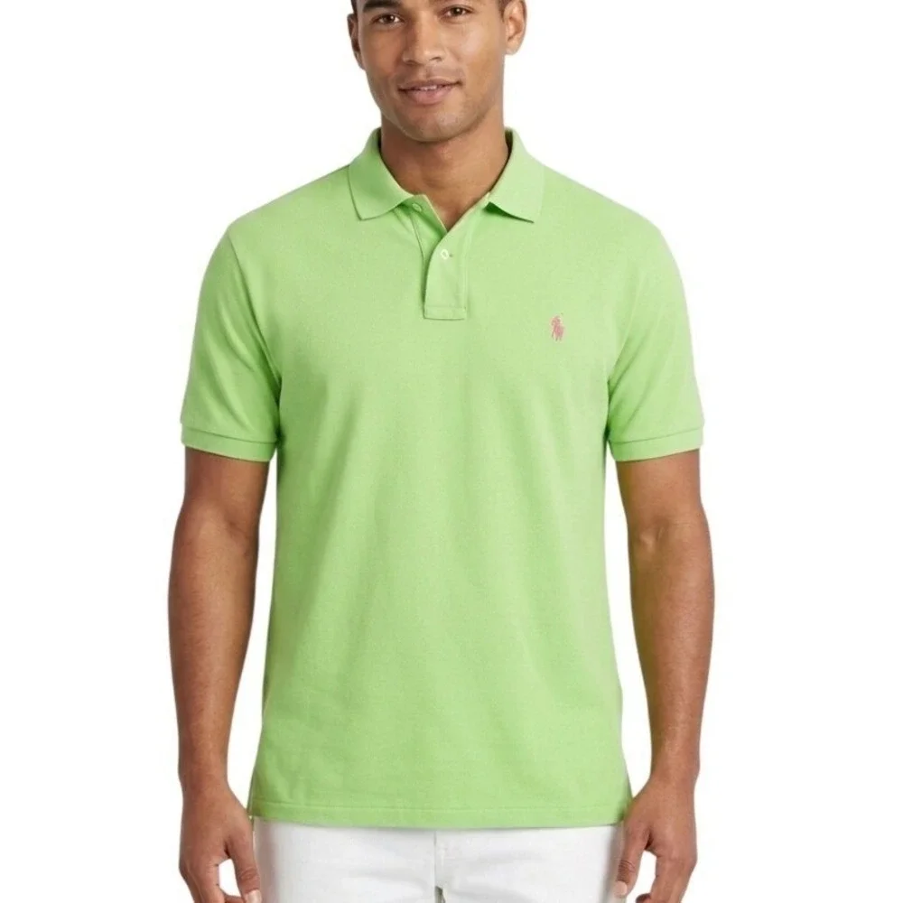Polo By Ralph Lauren Polo Shirt Men's 2XLT Green Big Tall Pique Casual Cotton